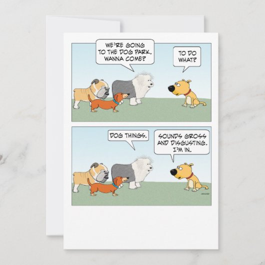 Cute and Funny Dogs Plan Dog Park Trip Kaart (Voorkant)