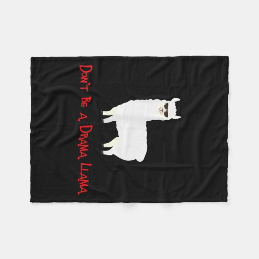 Cute And Funny Don't Be A Drama Llama  Fleece Deken (Voorkant (Horizontaal))