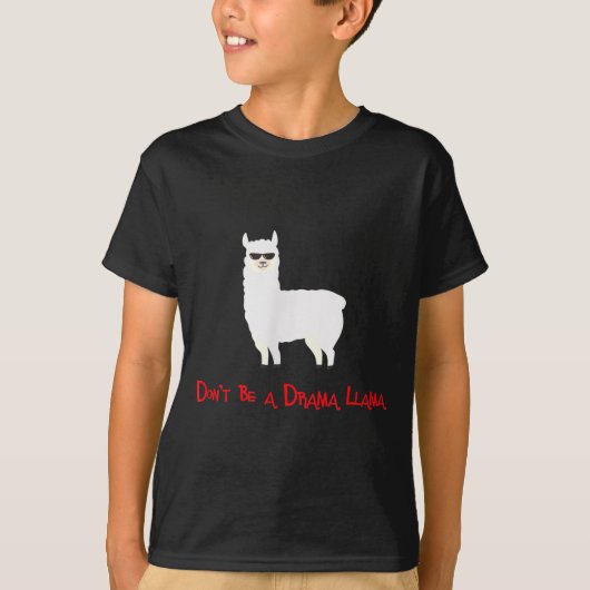 Cute And Funny Don't Be A Drama Llama T-shirt (Voorkant)