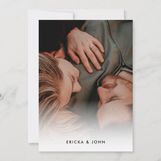 Cute and Funny Downsized Wedding Photo Aankondiging (Achterkant)