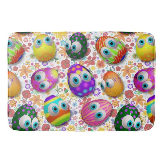 Cute and Funny Easter Eggs Cartoon Badmat (Voorkant)