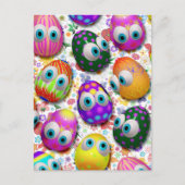 Cute and Funny Easter Eggs Cartoon Briefkaart (Voorkant)