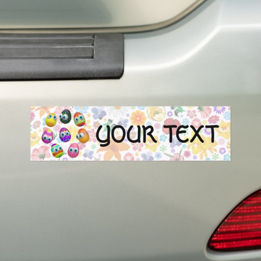 Cute and Funny Easter Eggs Cartoon Bumpersticker (Op auto)