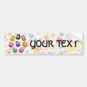 Cute and Funny Easter Eggs Cartoon Bumpersticker (Voorkant)