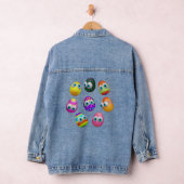 Cute and Funny Easter Eggs Cartoon Denim Jacket (Hangar)