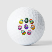 Cute and Funny Easter Eggs Cartoon Golfballen (Voorkant)