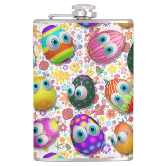 Cute and Funny Easter Eggs Cartoon Heupfles (Voorkant)
