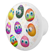 Cute and Funny Easter Eggs Cartoon Keramische Knop (Rechts)