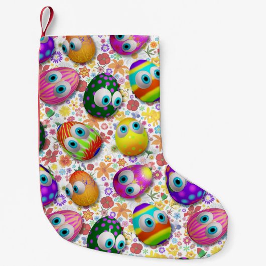Cute and Funny Easter Eggs Cartoon Kleine Kerstsok (Voorkant)