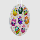 Cute and Funny Easter Eggs Cartoon Ornament (voorkant)