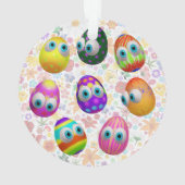 Cute and Funny Easter Eggs Cartoon Ornament (achterkant)