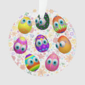Cute and Funny Easter Eggs Cartoon Ornament (voorkant)