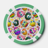 Cute and Funny Easter Eggs Cartoon Poker Chips (Achterkant)