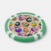 Cute and Funny Easter Eggs Cartoon Poker Chips (Enkel)