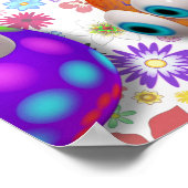 Cute and Funny Easter Eggs Cartoon Poster (Hoek)