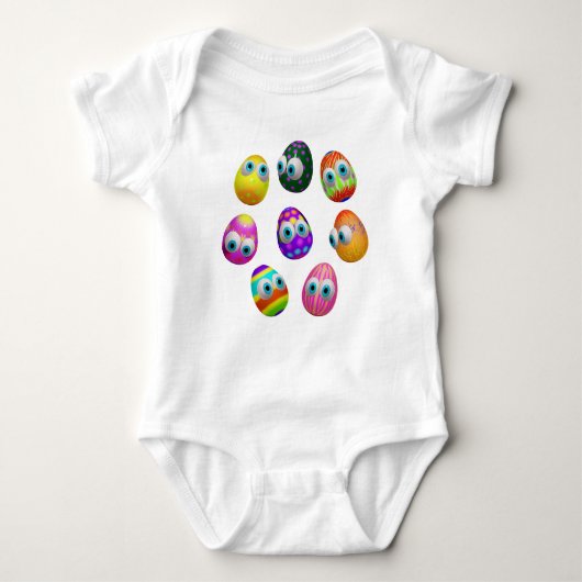 Cute and Funny Easter Eggs Cartoon Romper (Voorkant)