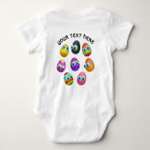 Cute and Funny Easter Eggs Cartoon Romper (Achterkant)