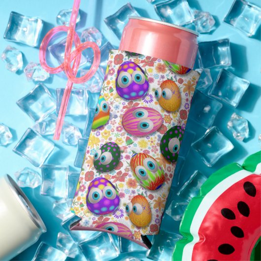 Cute and Funny Easter Eggs Cartoon Seltzer Blikjeskoeler (Insitu Zomer)