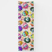 Cute and Funny Easter Eggs Cartoon Spandoek (Verticaal)