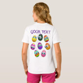 Cute and Funny Easter Eggs Cartoon T-shirt (Achterkant volledig)