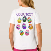 Cute and Funny Easter Eggs Cartoon T-shirt (Achterkant)