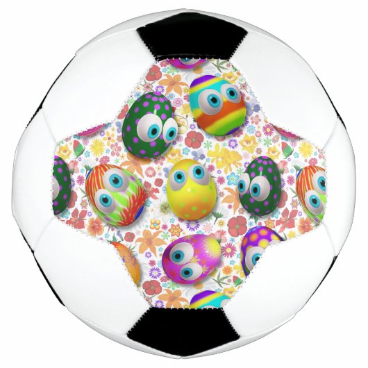 Cute and Funny Easter Eggs Cartoon Voetbal (Voorkant)