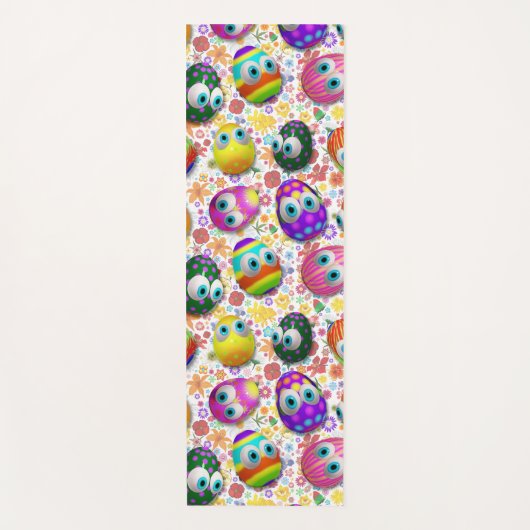 Cute and Funny Easter Eggs Cartoon Yogamat (Voorkant)