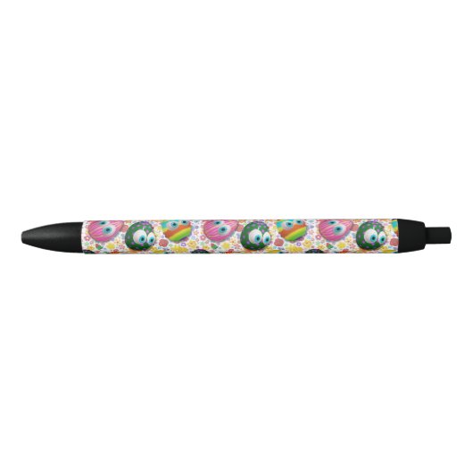 Cute and Funny Easter Eggs Cartoon Zwarte Inkt Pen (Voorkant)