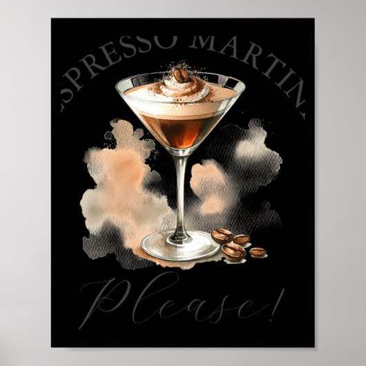 Cute And Funny Espresso Martini Poster (Voorkant)