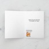 Cute and Funny Excited Dog and Grumpy Cat Birthday Kaart (Binnen)