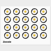 Cute and Funny Fried Egg American Breakfast Ronde Sticker (Vel)