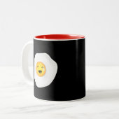 Cute and Funny Fried Egg American Breakfast Tweekleurige Koffiemok (Voorkant links)