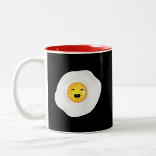 Cute and Funny Fried Egg American Breakfast Tweekleurige Koffiemok