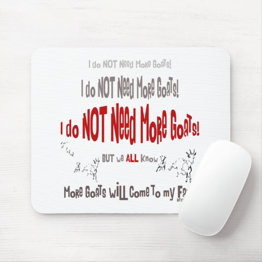 Cute and Funny Goat Mousepad Muismat (Met muis)