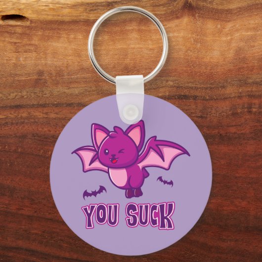Cute and Funny Halloween Vampire Bats You Suck Sleutelhanger (Voorkant)