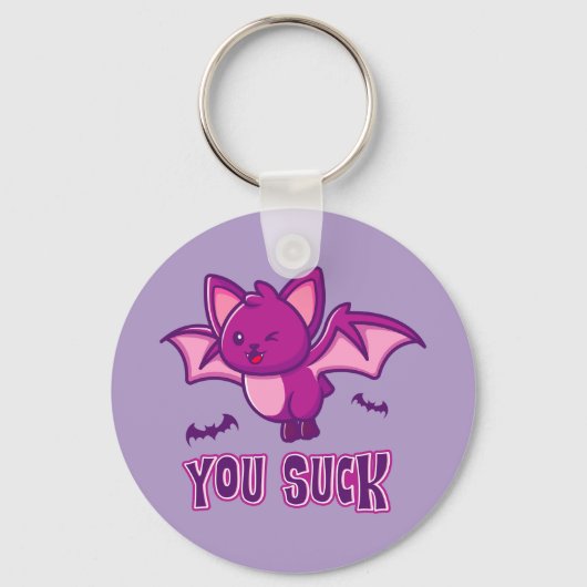 Cute and Funny Halloween Vampire Bats You Suck Sleutelhanger (Achterkant)