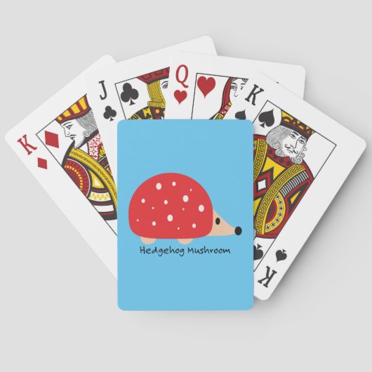 Cute and Funny Hedgel Mushroom Pokerkaarten (Achterkant)
