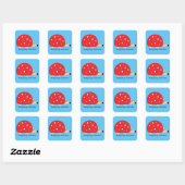 Cute and Funny Hedgel Mushroom Vierkante Sticker (Vel)