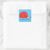Cute and Funny Hedgel Mushroom Vierkante Sticker (Tas)