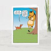 Cute and Funny Horse and Dachshund Birthday Kaart (Voorkant)