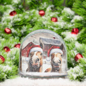 Cute and Funny Horses in Snow Christmas Sneeuwbol (Kerstmis)