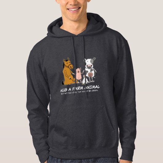 Cute and Funny Hug a Boerderij Animal Hoodie (Voorkant)