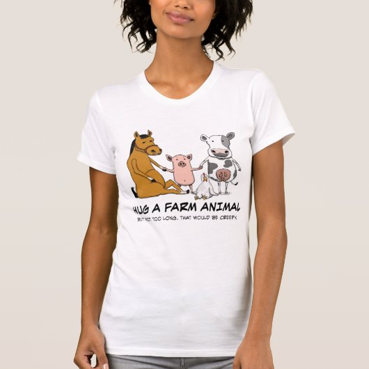 Cute and Funny Hug a Boerderij Animal T-shirt (Voorkant)