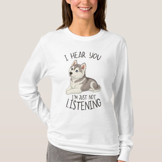 Cute and Funny Husky T-shirt (Voorkant)