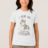 Cute and Funny Husky Tri-Blend Shirt (Voorkant)