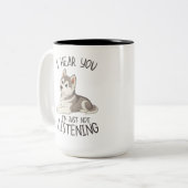 Cute and Funny Husky Tweekleurige Koffiemok (Voorkant links)