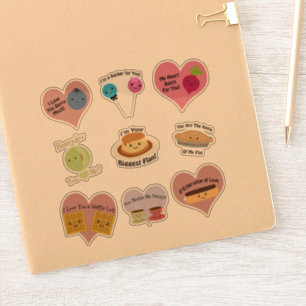 Cute and Funny Kawaii Love Food Puns Sticker