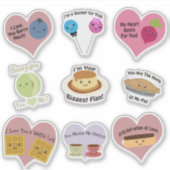 Cute and Funny Kawaii Love Food Puns Sticker (Voorkant)
