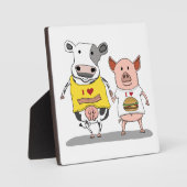Cute and Funny Koe and Pig Friends Fotoplaat (Voorkant)