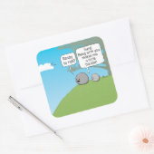 Cute and Funny Little Boulder Ready to Roll Vierkante Sticker (Envelop)
